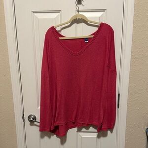 Old Navy Women's Vibrant Hot Pink Long Sleeve Tee